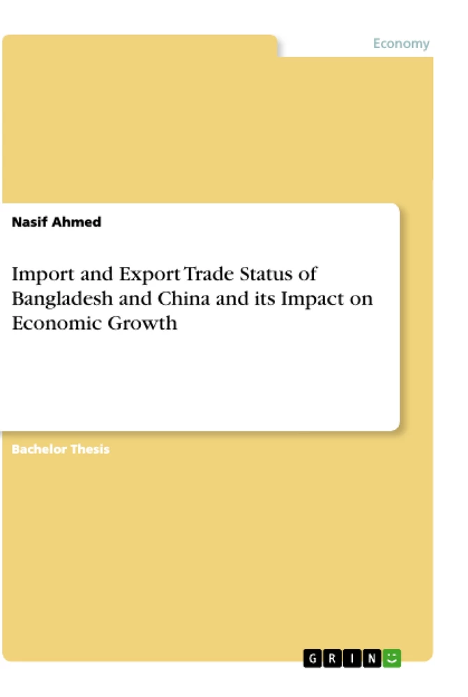 Titel: Import and Export Trade Status of Bangladesh and China and its Impact on Economic Growth