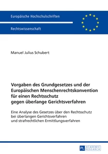 Title: Vorgaben des Grundgesetzes und der Europäischen Menschenrechtskonvention für einen Rechtsschutz gegen überlange Gerichtsverfahren