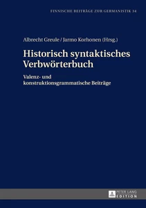 Title: Historisch syntaktisches Verbwörterbuch