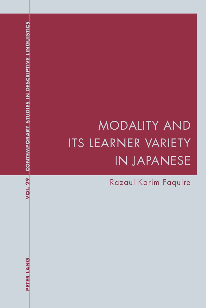 Title: Modality and Its Learner Variety in Japanese