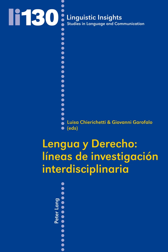 Title: Lengua y Derecho: líneas de investigación interdisciplinaria