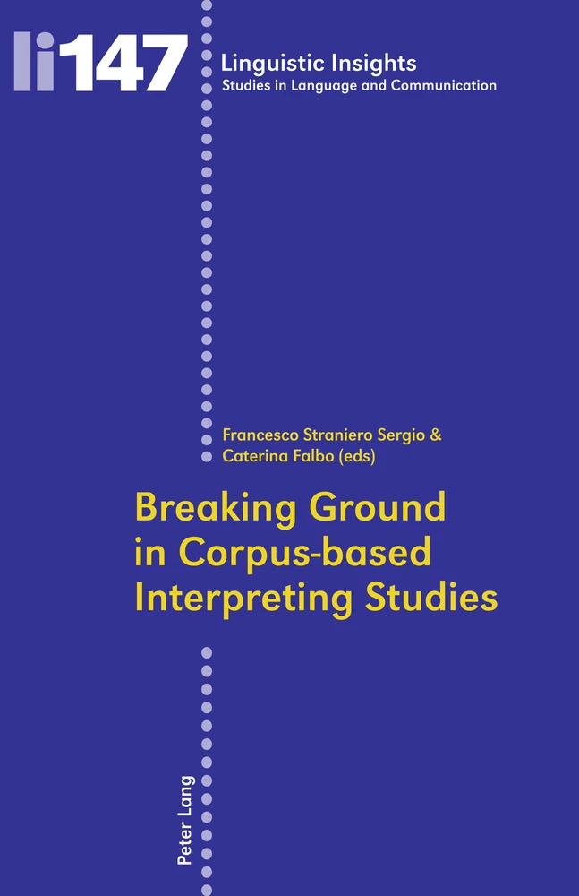 Title: Breaking Ground in Corpus-based Interpreting Studies