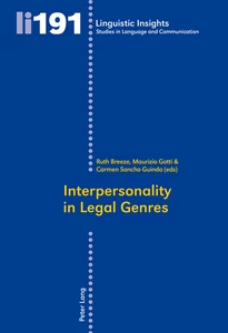 Titre: Interpersonality in Legal Genres