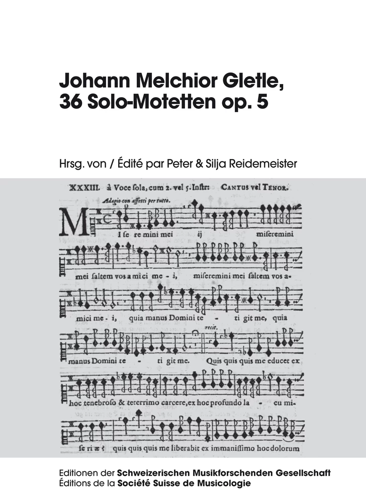 Titel: Johann Melchior Gletle, 36 Solo-Motetten op. 5