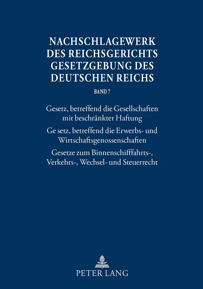Titel: Nachschlagewerk des Reichsgerichts – Gesetzgebung des Deutschen Reichs