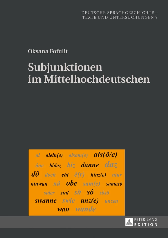 Titel: Subjunktionen im Mittelhochdeutschen