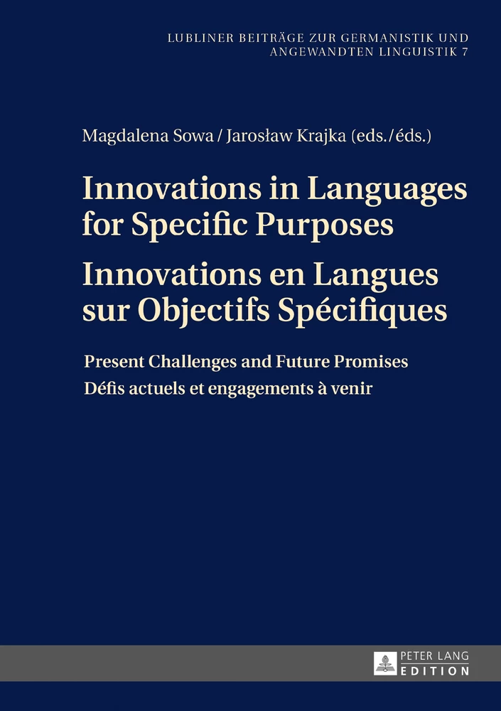 Title: Innovations in Languages for Specific Purposes - Innovations en Langues sur Objectifs Spécifiques