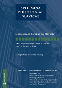Titel: Linguistische Beiträge zur Slavistik. XXIII. JungslavistInnen-Treffen in Dresden, 18.-20. September 2014