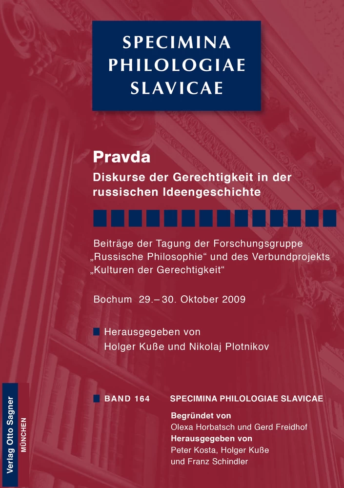 Titel: Pravda. Diskurse der Gerechtigkeit in der russischen Ideengeschichte