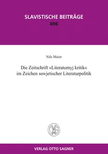 Title: Die Zeitschrift "Literaturnyj kritik" im Zeichen sowjetischer Literaturpolitik