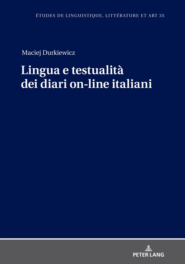 Title: Lingua e testualità dei diari on-line italiani