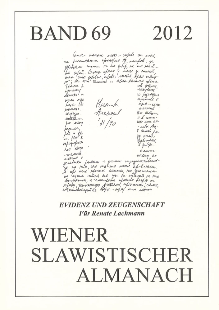 Titel: Wiener Slawistischer Almanach Band 69/2012