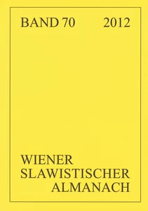 Title: Wiener Slawistischer Almanach Band 70/2012