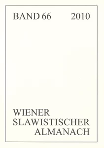 Title: Wiener Slawistischer Almanach Band 66/2010