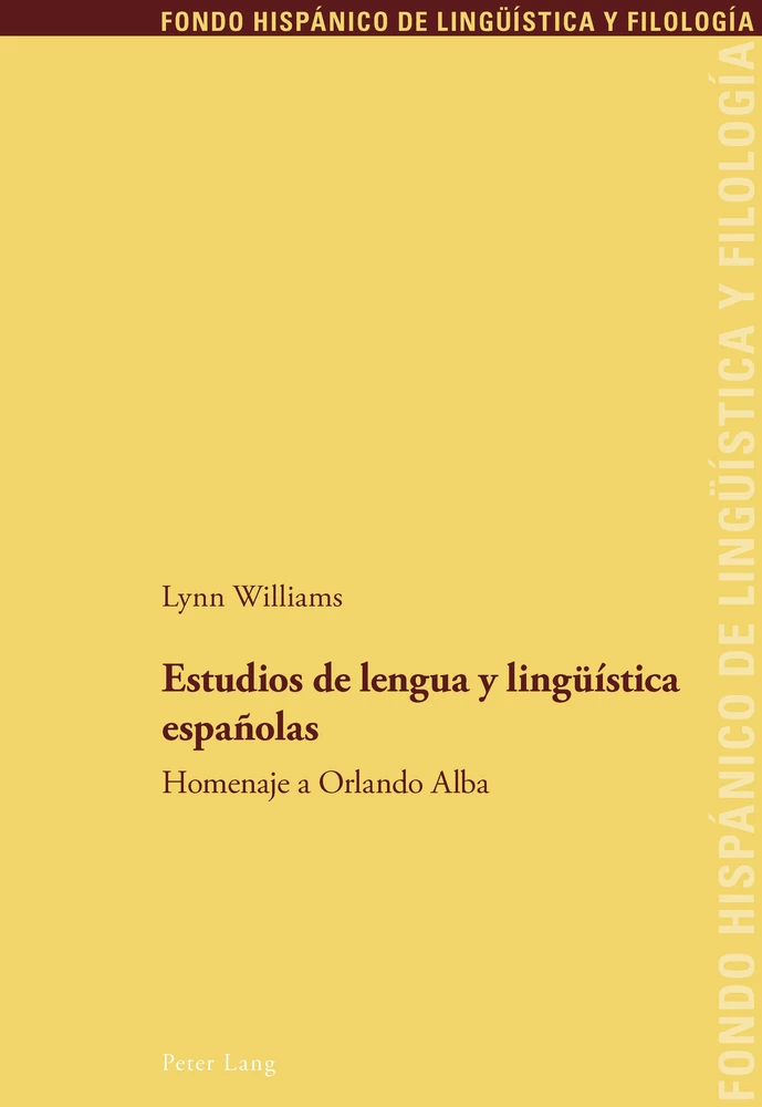 Title: Estudios de lengua y lingüística españolas