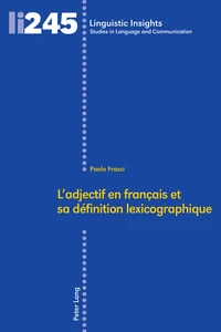 Titre: L’adjectif en français et sa définition lexicographique