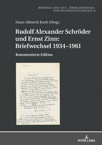 Titel: Rudolf Alexander Schröder und Ernst Zinn: Briefwechsel 1934–1961
