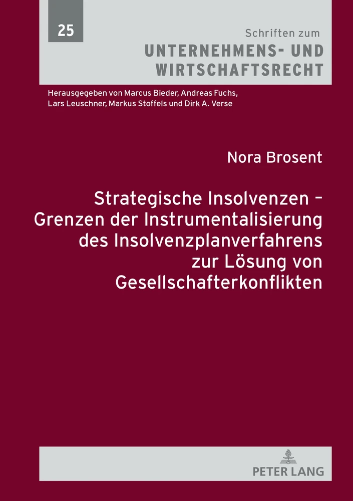 Titel: Strategische Insolvenzen – Grenzen der Instrumentalisierung des Insolvenzplanverfahrens zur Lösung von Gesellschafterkonflikten