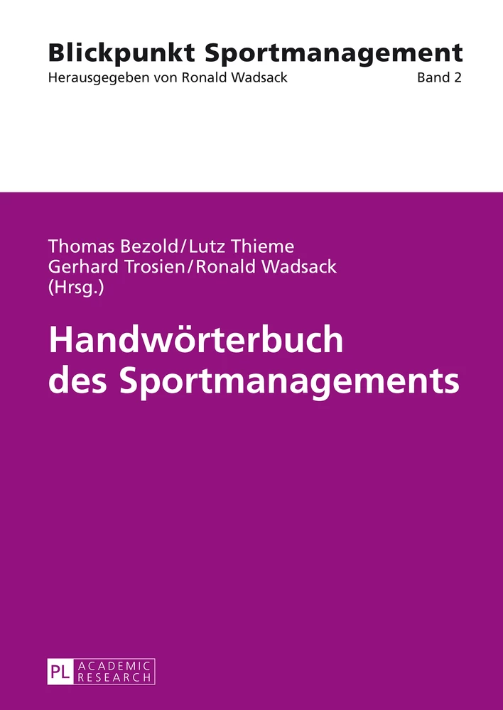 Titel: Handwörterbuch des Sportmanagements