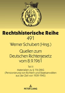 Titel: Quellen zum Deutschen Richtergesetz vom 8.9.1961