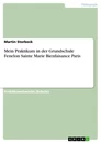 Título: Mein Praktikum in der Grundschule Fenelon Sainte Marie Bienfaisance Paris