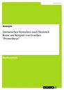Titre: Literarisches Verstehen nach Heinrich Bosse am Beispiel von Goethes "Prometheus"