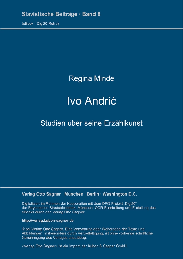 Title: Ivo Andrić. Studien über seine Erzählkunst