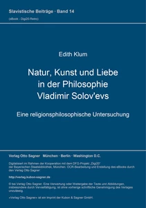 Title: Natur, Kunst und Liebe in der Philosophie Vladimir Solov'evs