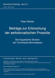 Title: Beiträge zur Erforschung der serbokroatischen Prosodie