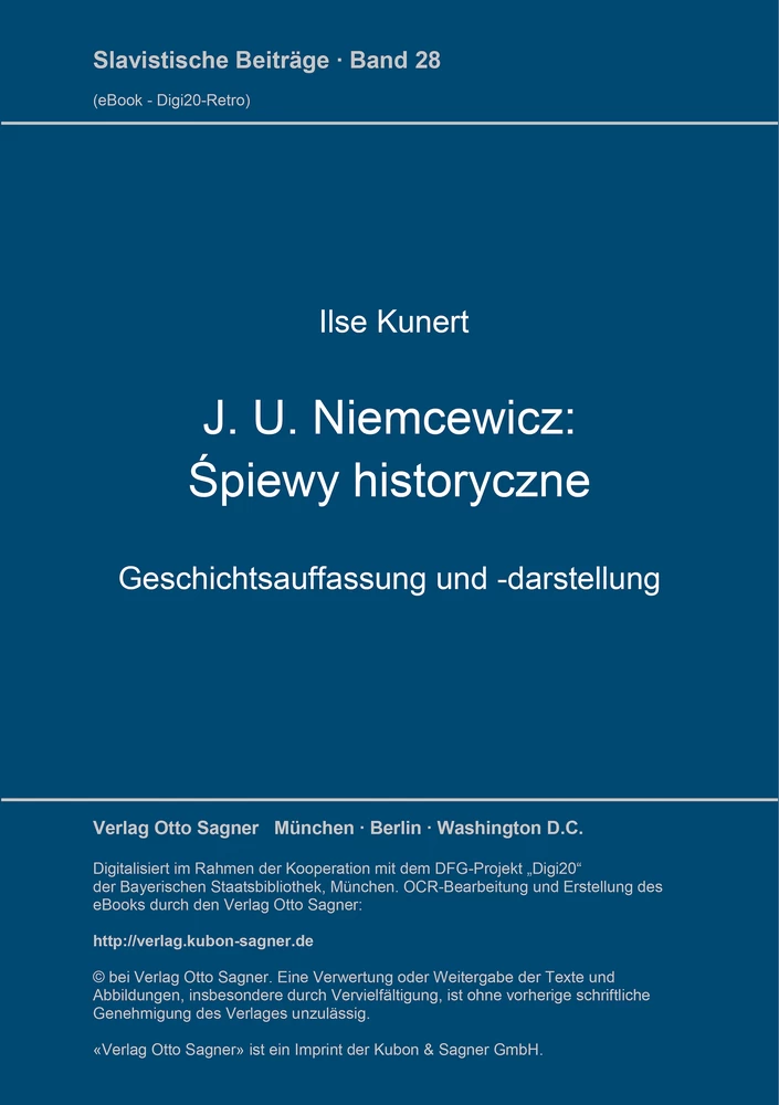 Titel: J. U. Niemcewicz: Śpiewy historyczne