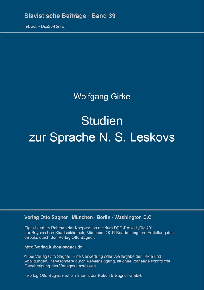 Titel: Studien zur Sprache N. S. Leskovs
