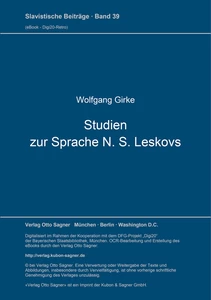 Title: Studien zur Sprache N. S. Leskovs