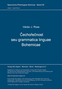 Title: Čechořečnost seu grammatica linguae Bohemicae
