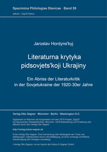Title: Literaturna krytyka pidsovjets'koji Ukrajiny