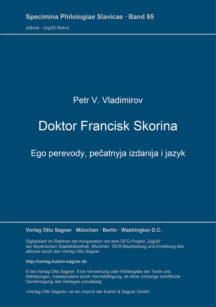 Titel: Doktor Francisk Skorina