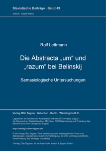 Title: Die Abstracta "um" und "razum" bei Belinskij