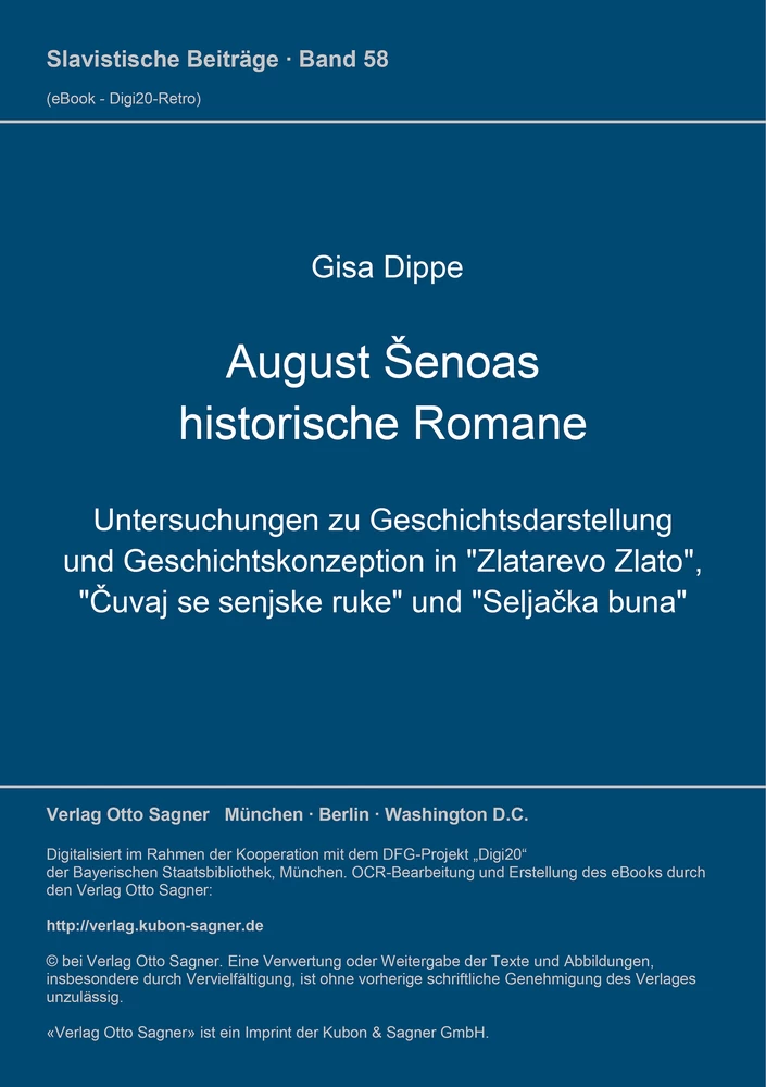 Titel: August Šenoas historische Romane