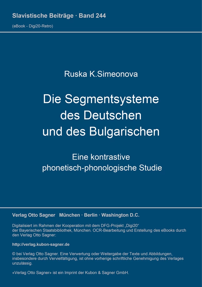 Titel: Die Segmentsysteme des Deutschen und des Bulgarischen