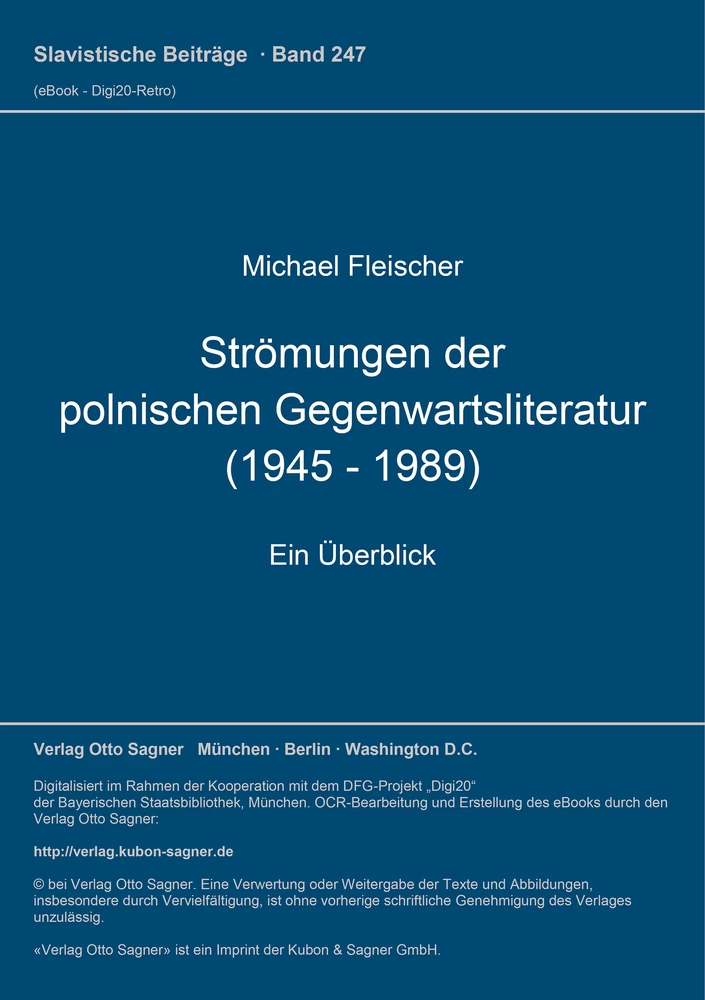 Titel: Strömungen der polnischen Gegenwartsliteratur (1945 - 1989)