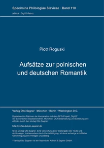 Titel: Aufsätze zur polnischen und deutschen Romantik