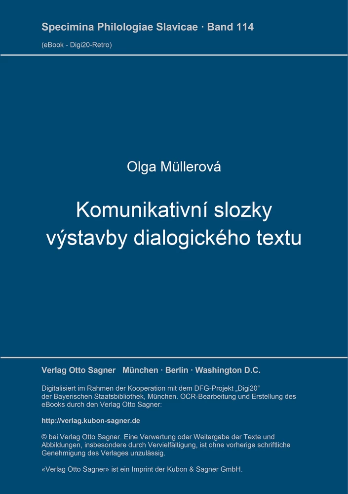 Titel: Komunikativní složky výstavby dialogického textu