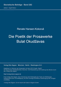 Title: Die Poetik der Prosawerke Bulat Okudžavas