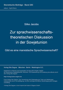 Title: Zur sprachwissenschaftstheoretischen Diskussion in der Sowjetunion
