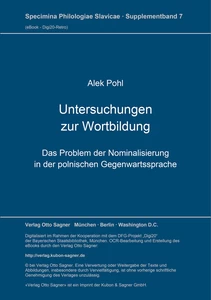 Title: Untersuchungen zur Wortbildung