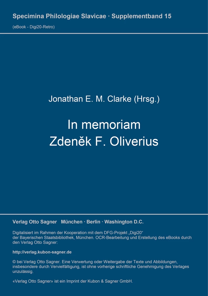 Titel: In memoriam Zdeněk F. Oliverius