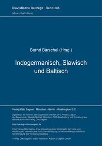 Title: Indogermanisch, Slawisch und Baltisch