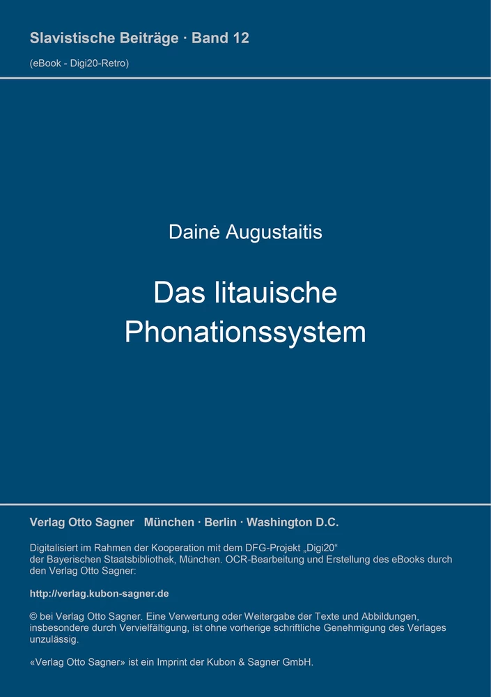 Titel: Das litauische Phonationssystem