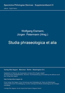 Title: Studia phraseologica et alia