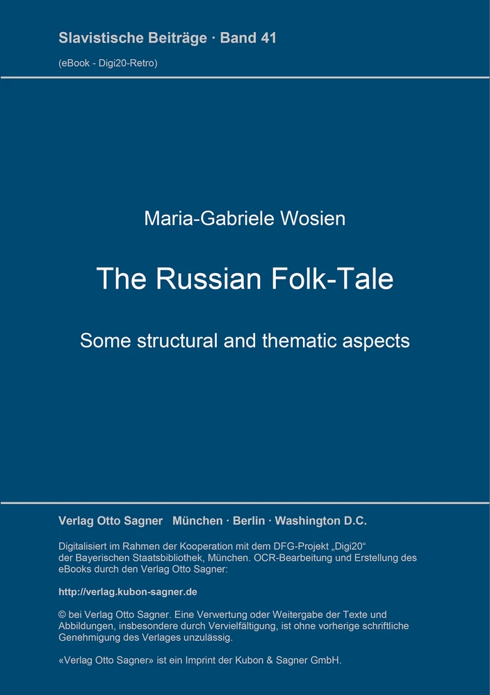 Titel: The Russian Folk-Tale