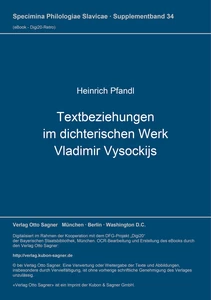 Title: Textbeziehungen im dichterischen Werk Vladimir Vysockijs